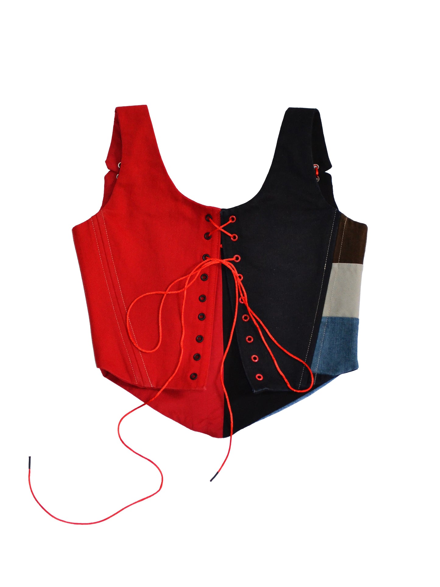 RED PATCHWORK CORSET