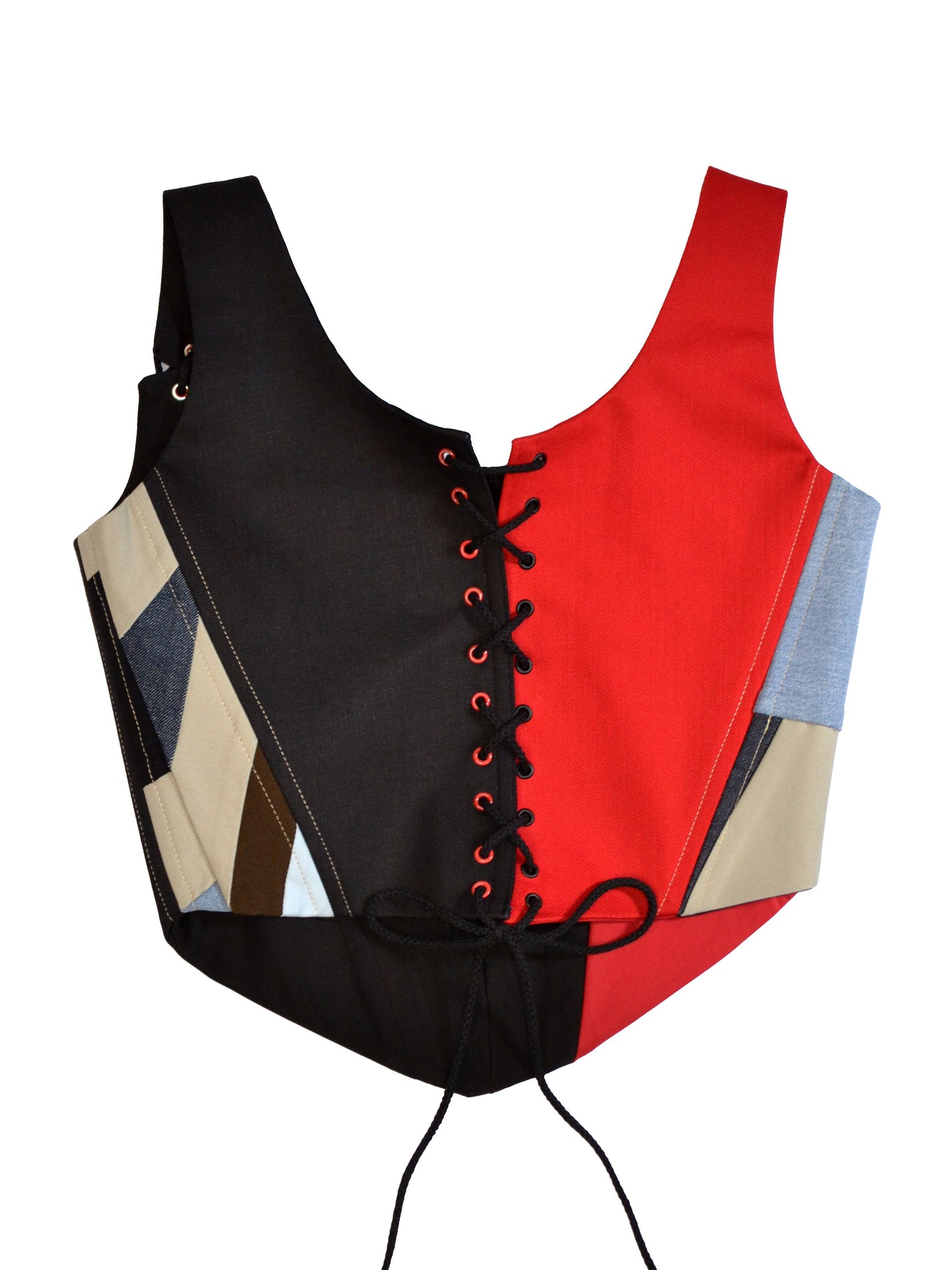 Patchwork Candy Apple Red Corset