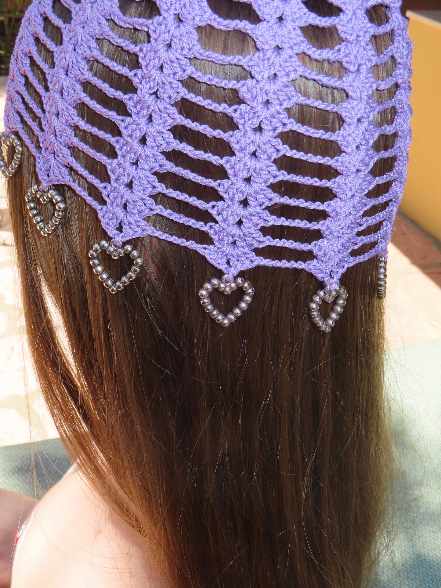 Lilac Crochet Cotton Beanie