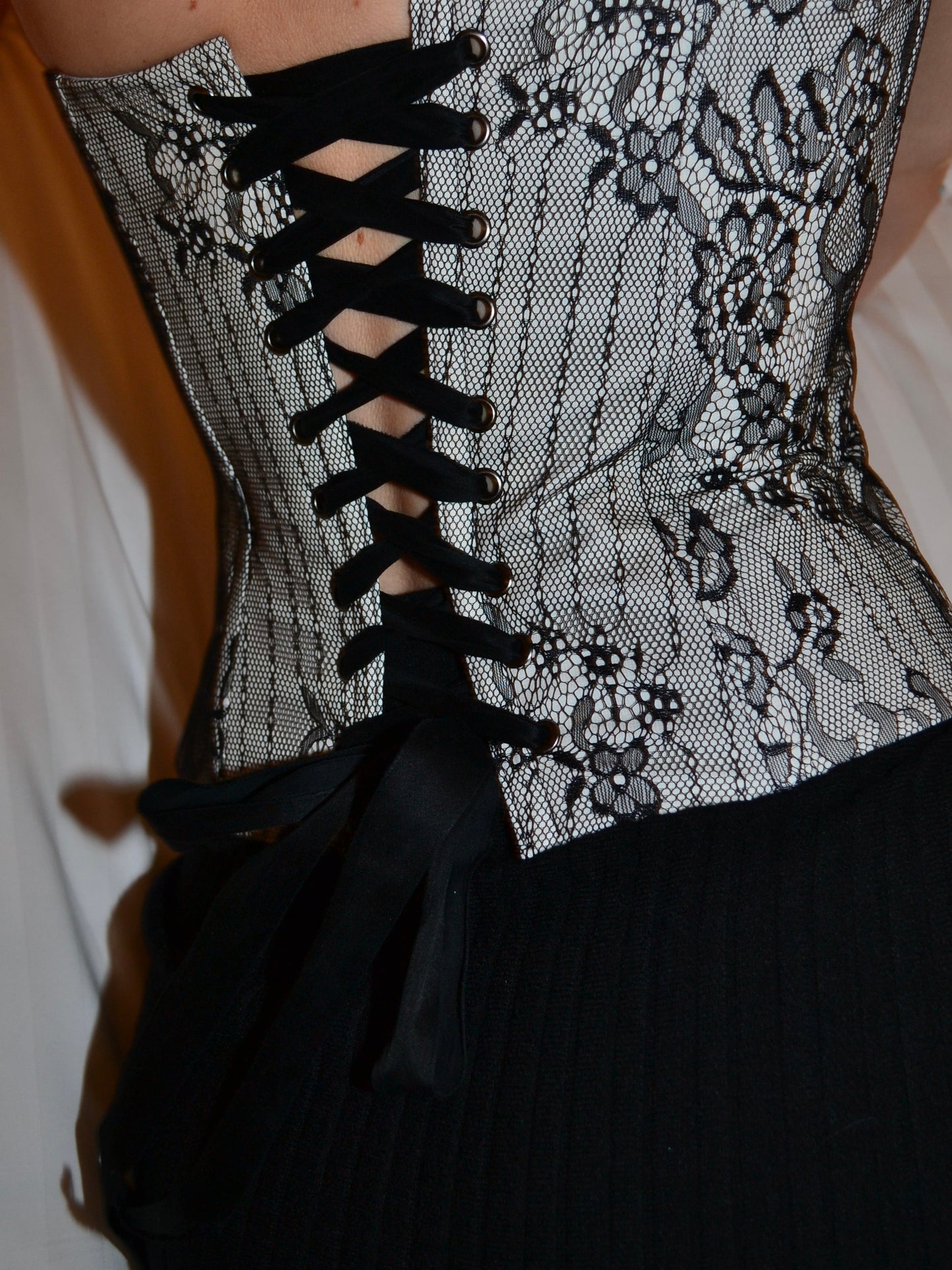 Black Lace Cotton Corset
