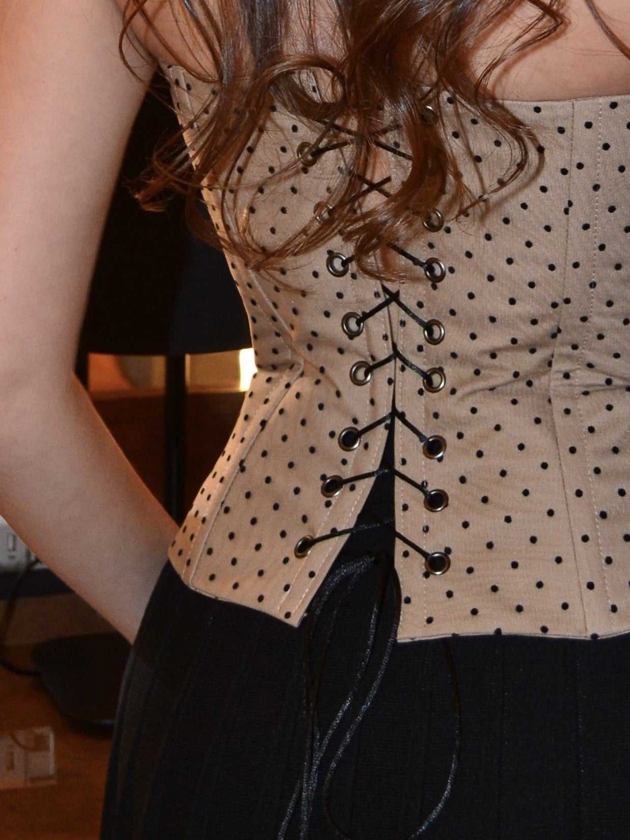 Polka-Dot Cotton Corset