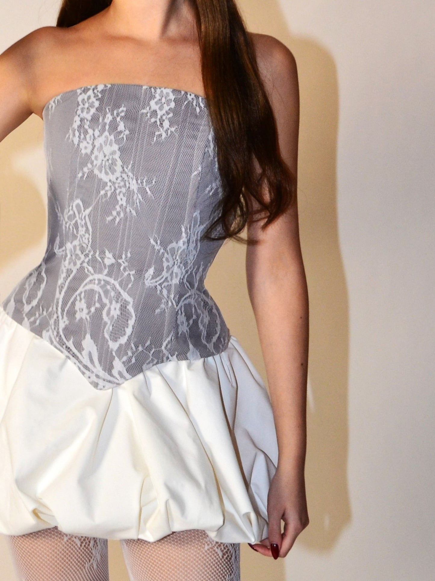 White Lace Cotton Corset