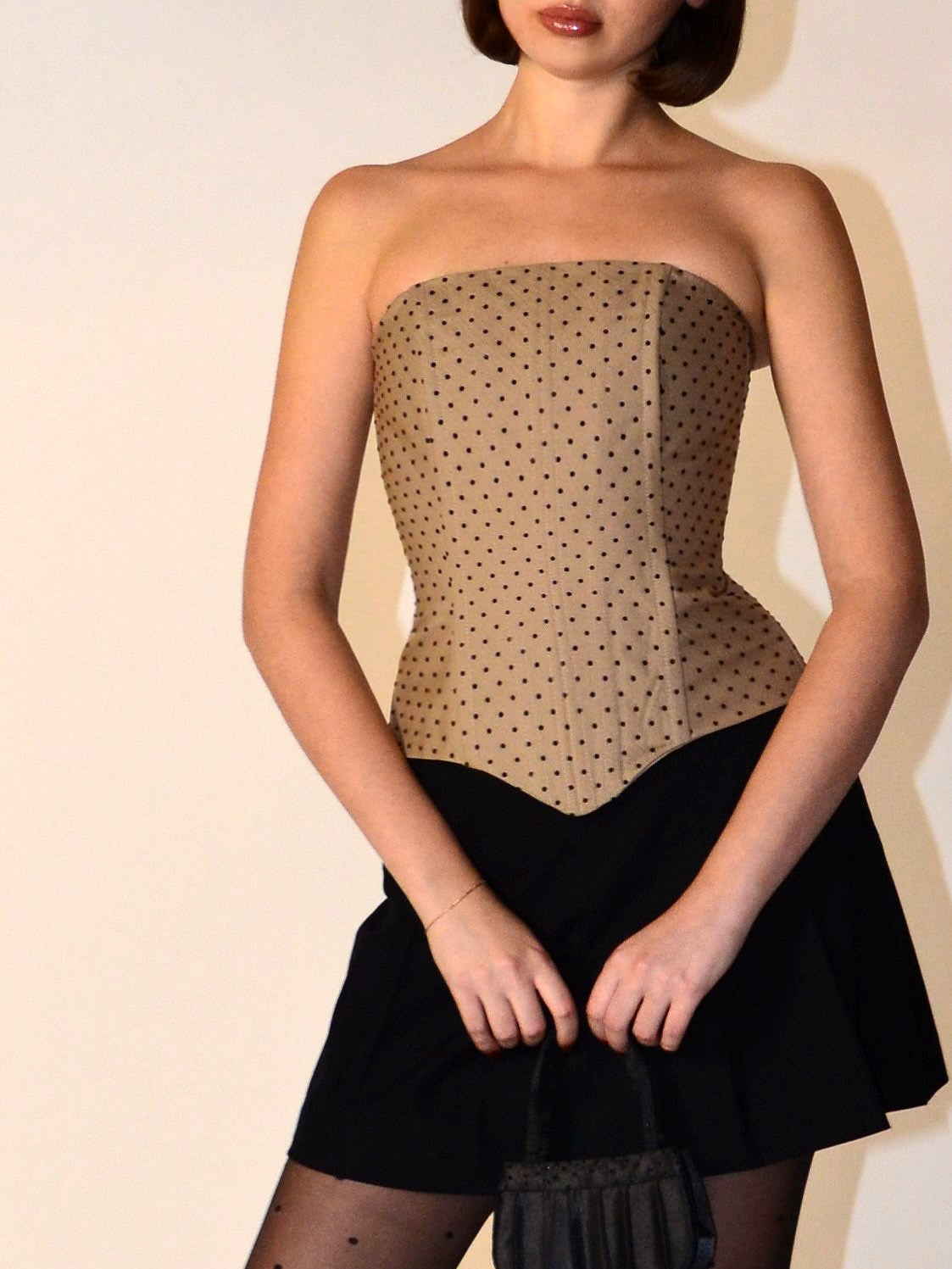 Polka-Dot Cotton Corset