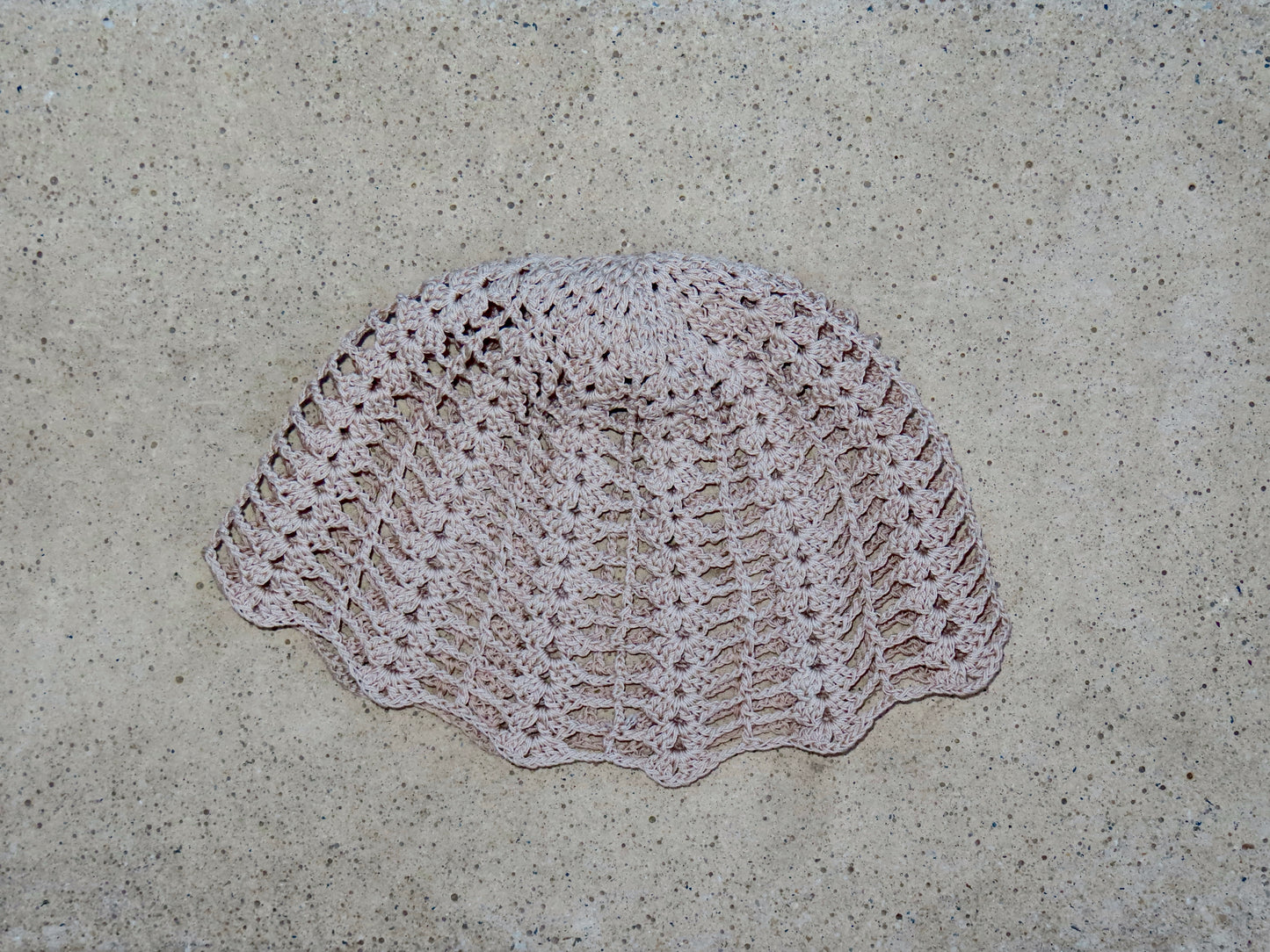 Nude Brown Crochet Cotton Beanie