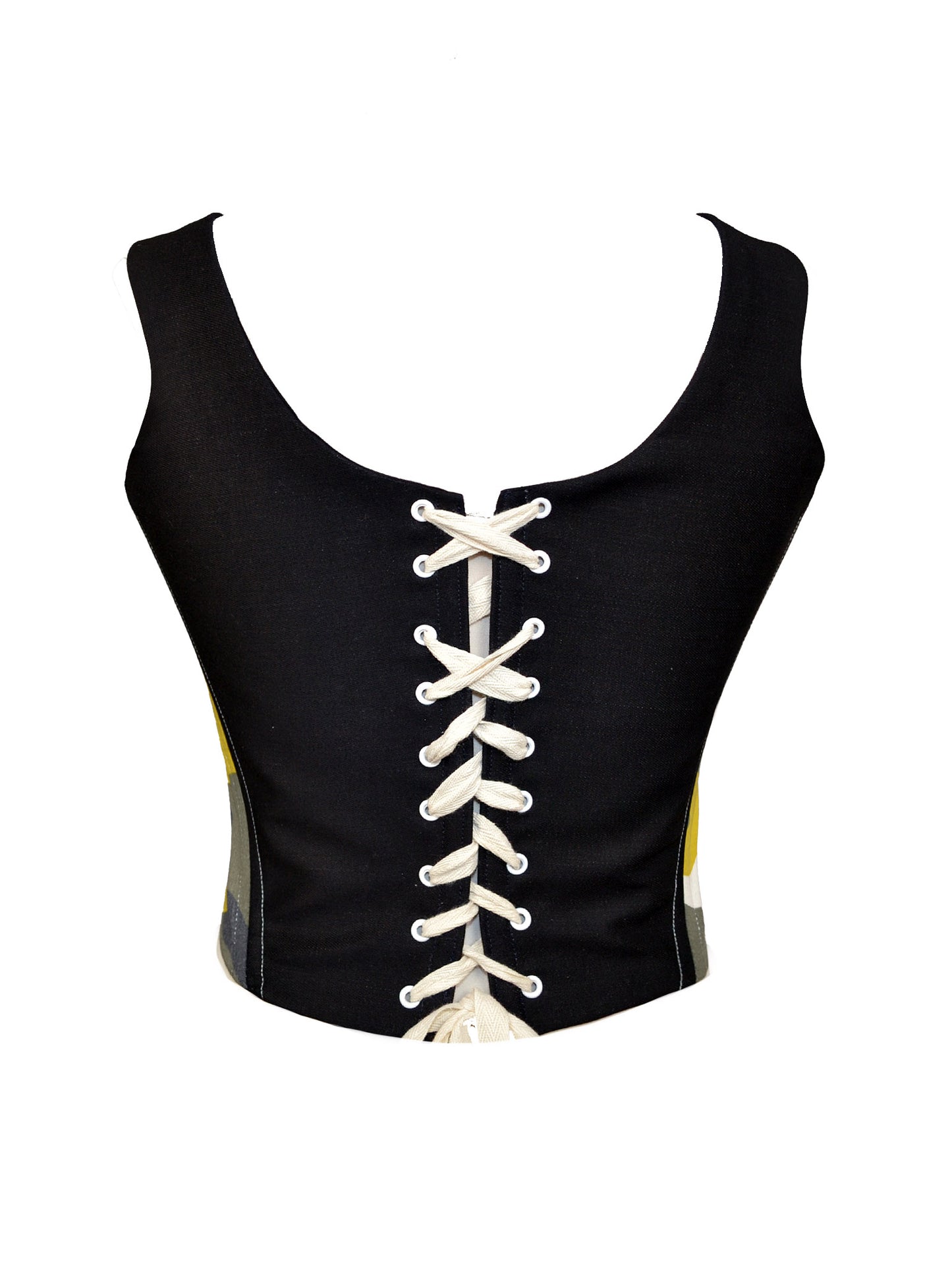 YELLOW CAMO PRINT CORSET