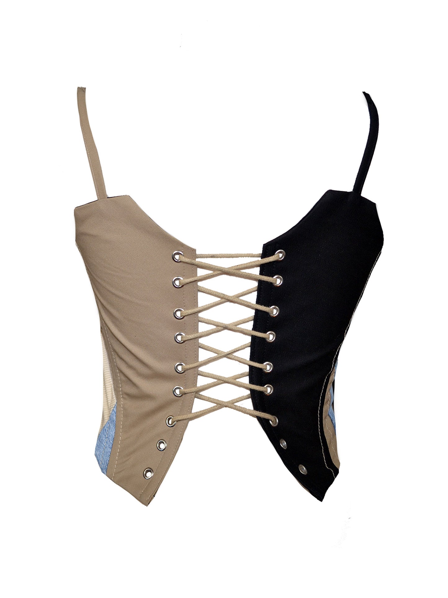 BEIGE PATCHWORK CORSET