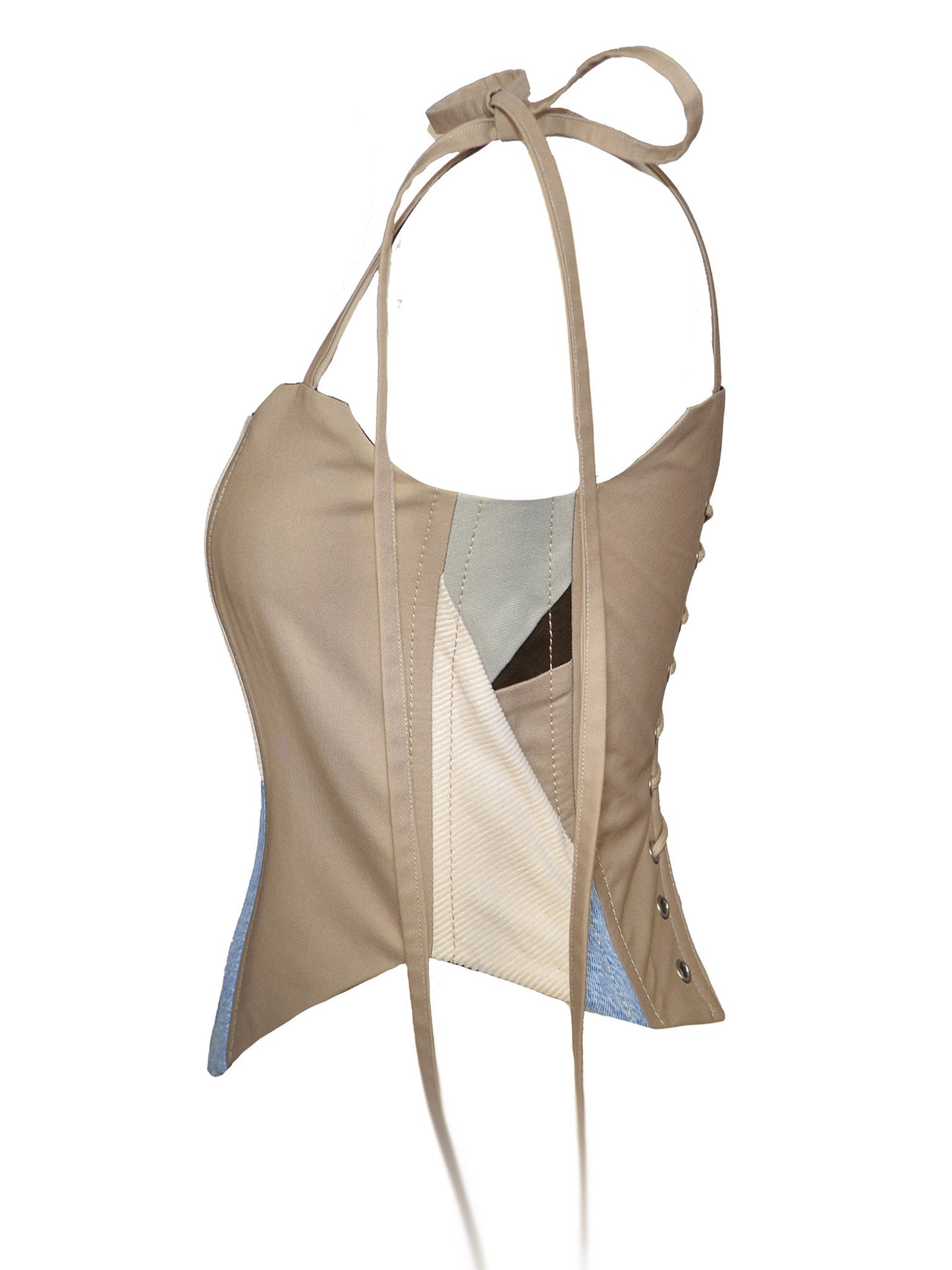 BEIGE PATCHWORK CORSET