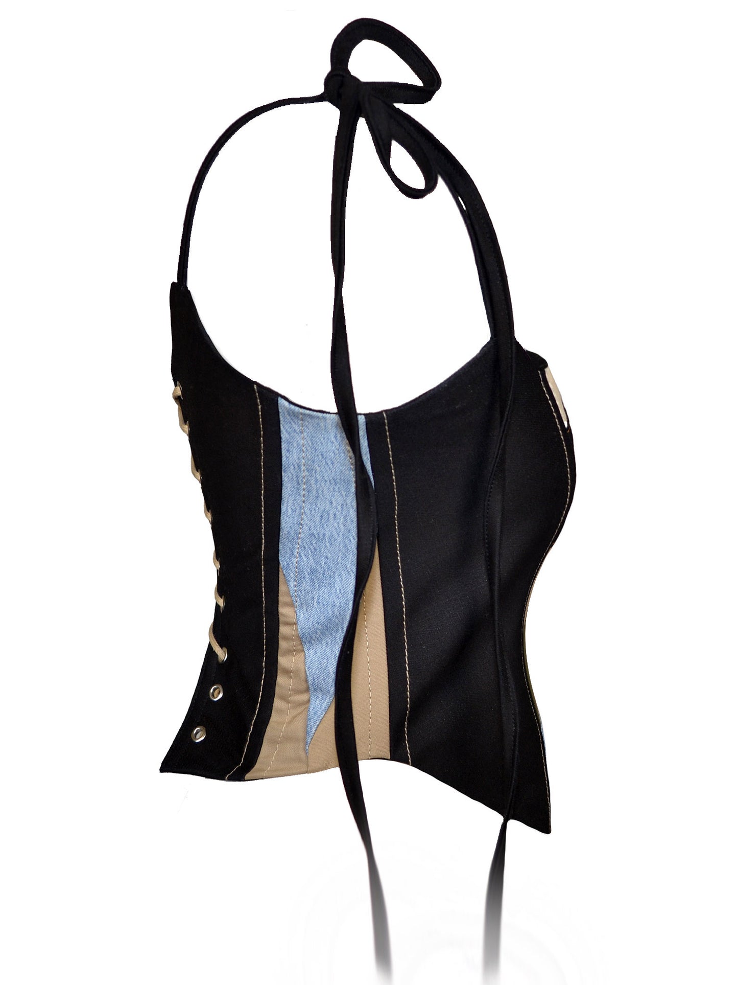 BEIGE PATCHWORK CORSET