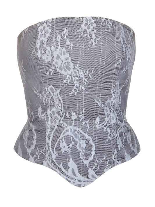 White Lace Cotton Corset