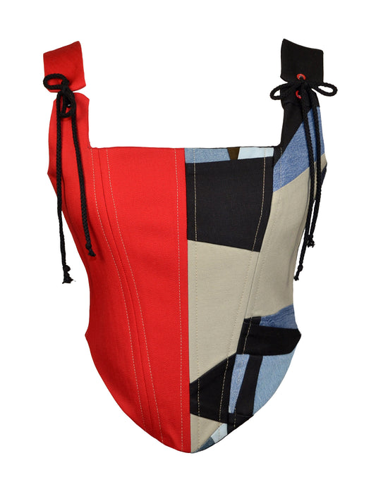 RED PATCHWORK CORSET