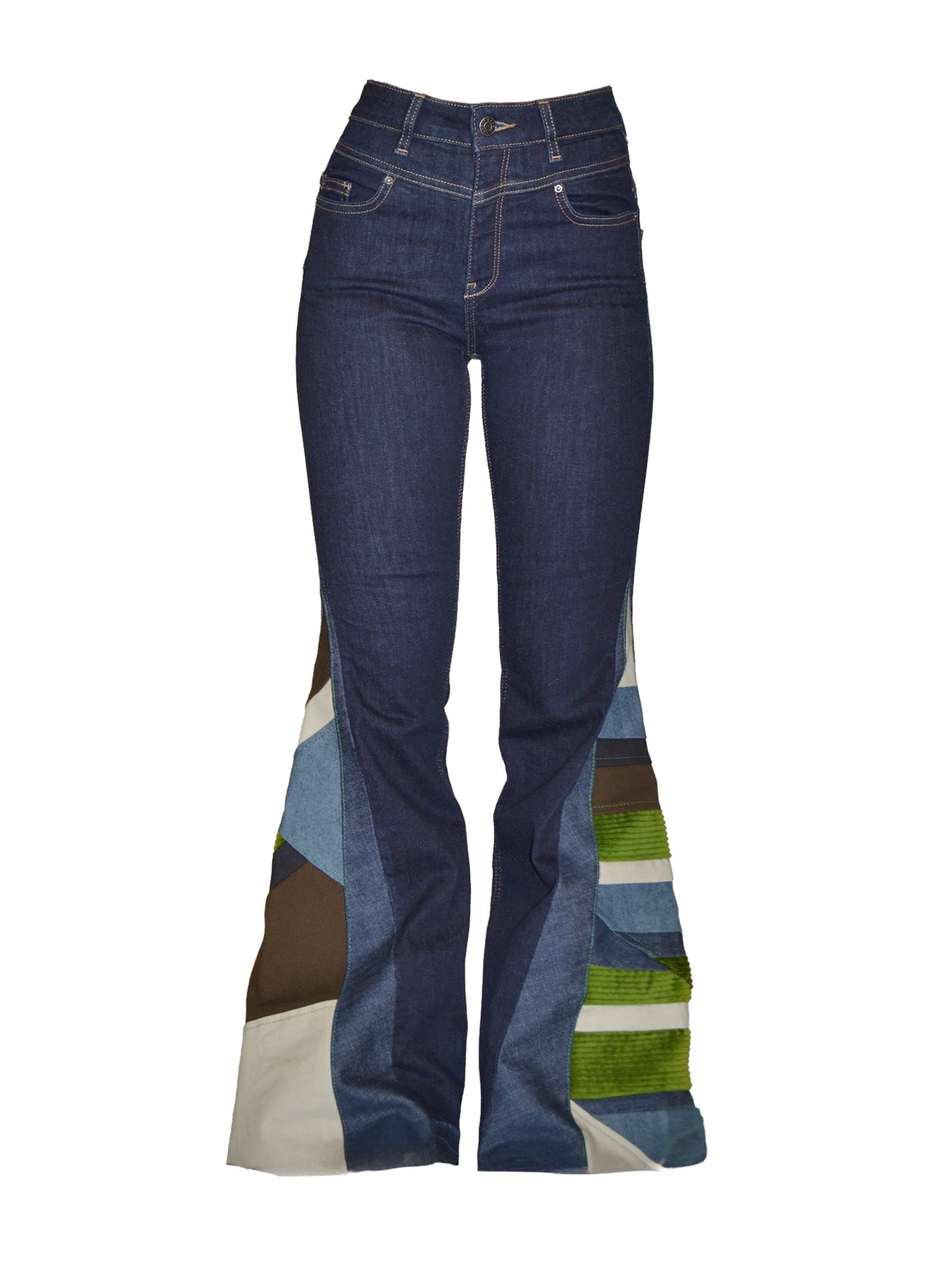 GREEN FLARED JEAN 02